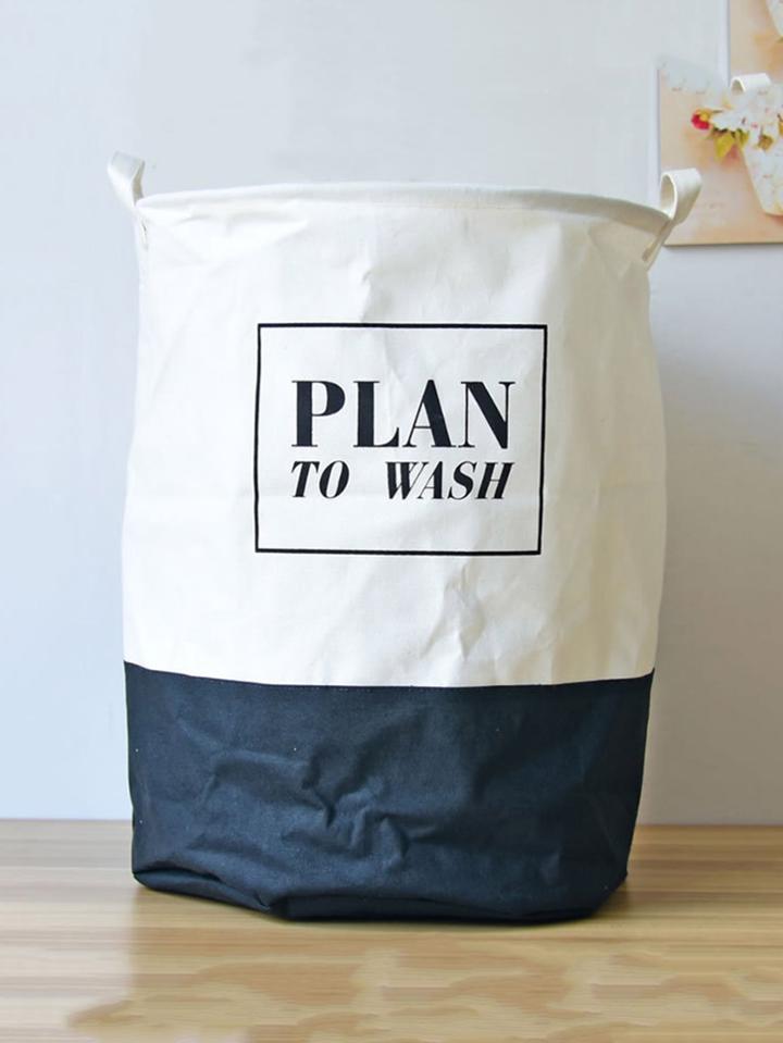 Romwe Two Tone Bucket Organizer