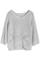 Romwe Silver Thread Hollow Jumper