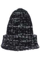 Romwe Black Rolled Cuff Beanie