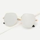 Romwe Men Irregular Frame Mirror Lens Sunglasses