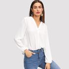 Romwe V Neck Plain Top