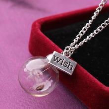 Romwe Glass Round Pendant Chain Necklace