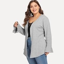Romwe Plus Solid Beaded Decoration Coat