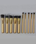 Romwe 10pcs Professional Makeup Set Brushes Tools-gold