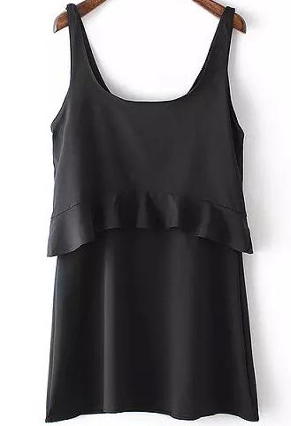Romwe Square Neck Peplum Waist Dress