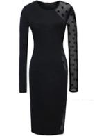Romwe Polka Dot Lace Bodycon Dress
