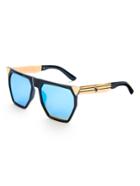Romwe Flat Top Flash Lens Oversized Sunglasses