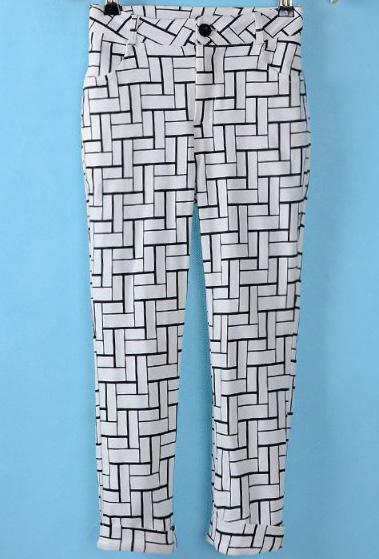 Romwe Geometric Print Crop Pant