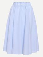 Romwe Light Blue Striped Midi Skirt