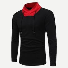 Romwe Guys Cut And Sew Panel Drawstring Sweatshirt