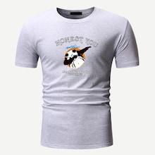 Romwe Guys Panda & Letter Print Tee