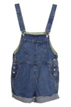 Romwe Pocketed Rolled-up Denim Playsuit
