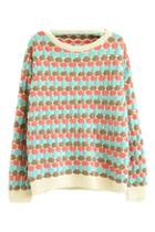 Romwe Colorful Polka Dots Knitted Jumper