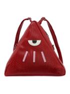 Romwe Faux Embossed Leather Patched Triangle Backpack