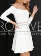 Romwe White Off The Shoulder A Line Dress