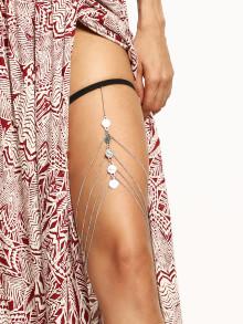Romwe Layered Coin Pendant Thigh Chain
