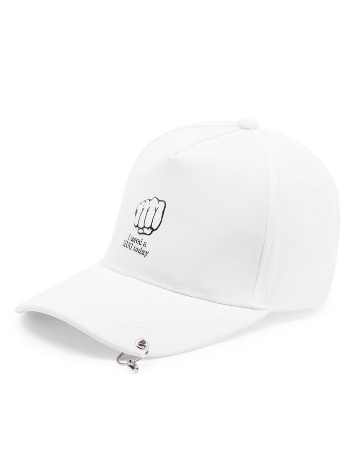 Romwe Slogan Print Baseball Cap