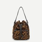 Romwe Leopard Pattern Drawstring Crossbody Bag