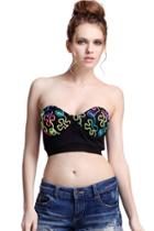 Romwe Fluorescent Twined Black Bandeau