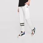 Romwe Guys Patched Detail Striped Drawstring Pants