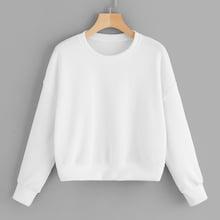 Romwe Solid Drop Shoulder Sweatshirt