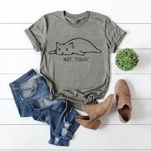Romwe Plus Cat And Letter Print Tee