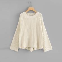 Romwe Raglan Sleeve Eyelet Sweater