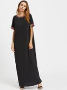 Romwe Striped Trim Cocoon Maxi Dress