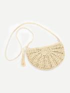 Romwe Tassel Detail Straw Crossbody Bag