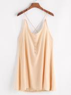 Romwe Criss Cross Back Single Breasted Front Dress