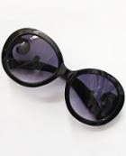 Romwe Purple Lenses Black Sleek Sunglasses