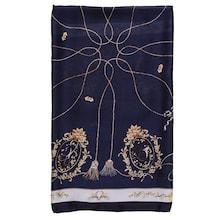 Romwe Tassel Print Satin Scarf