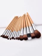 Romwe Wood Handle Makeup Brush 15pcs