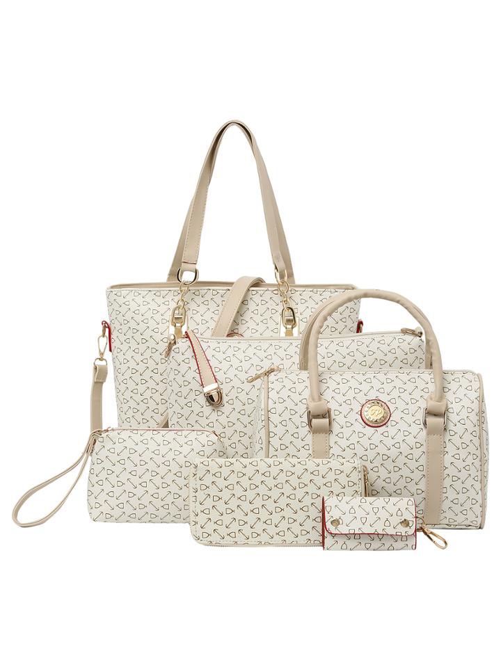 Romwe Printd Faux Leather 6pcs Bag Set