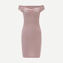 Romwe Striped Off The Shoulder Skinny Dress