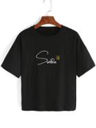 Romwe Sunshine Embroidery T-shirt