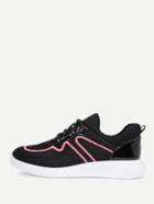 Romwe Embroidery Detail Lace Up Sneakers