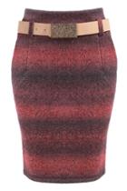Romwe Split Woolen Bodycon Skirt