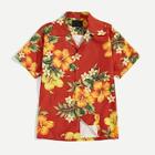 Romwe Guys Floral Print Notched Shirt