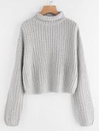 Romwe Turtle Neck Drop Shoulder Jumper