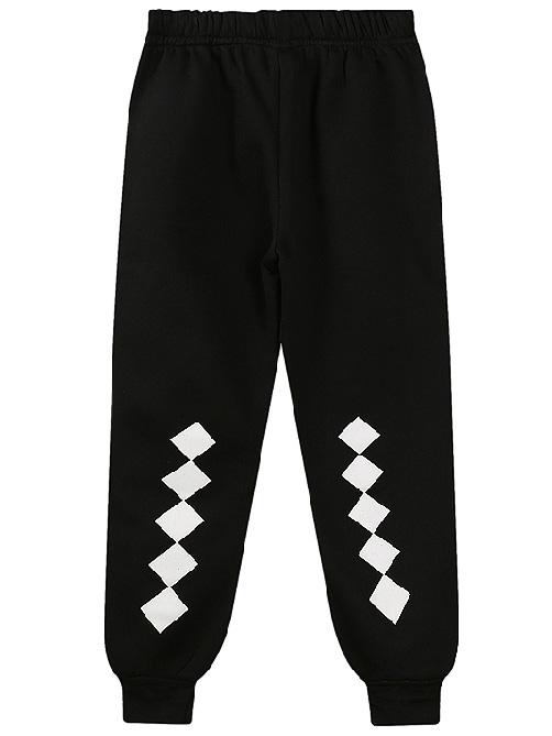 Romwe Elastic Waist Geometric Print Casual Pant