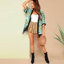 Romwe Tribal Print Balloon Shorts