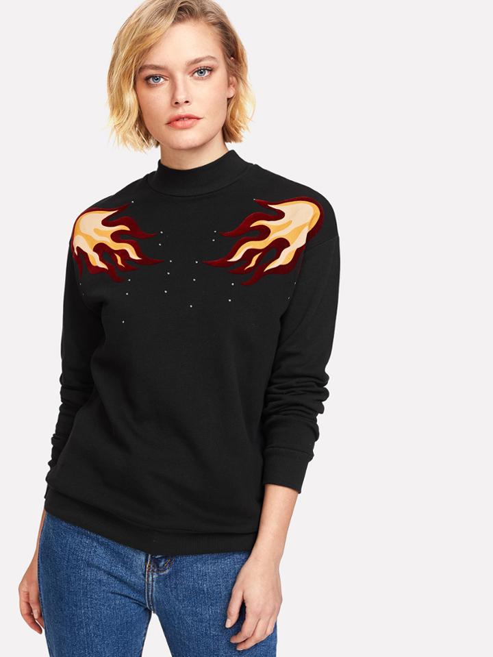 Romwe Symmetric Print Sweatshirt