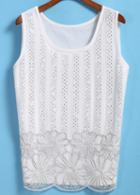 Romwe With Sequined Embroidered Tank Top