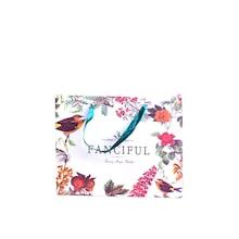 Romwe Bird & Flower Print Small Paper Bag