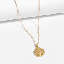 Romwe Men Scorpio Engraved Round Pendant Necklace