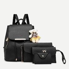 Romwe Bear Decor Combination Bag 4pcs