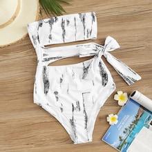 Romwe Cut-out Side Bandeau One Piece Swimwear