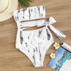 Romwe Cut-out Side Bandeau One Piece Swimwear