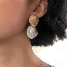 Romwe Two Tone Textured Metal Drop Earrings